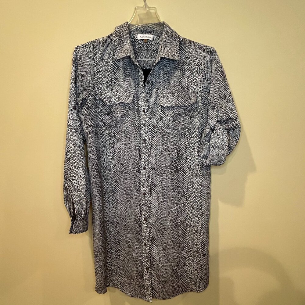 Calvin Klein Leopard Shirt Dress